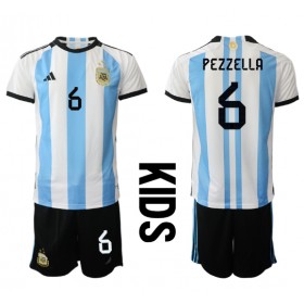 Baby Fußballbekleidung Argentinien German Pezzella #6 Heimtrikot WM 2022 Kurzarm (+ kurze hosen)